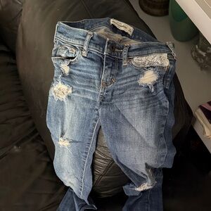 Distressed Blue Jeans
